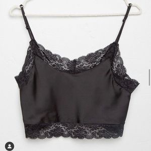 Brandy Melville black lace crop top